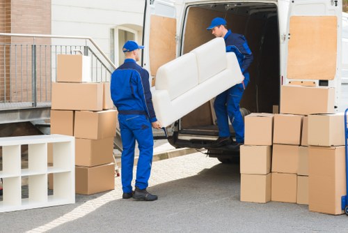 Removal van loading for a flat or house move near Holland Park
