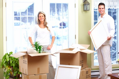 Careful loading of household furniture by professional movers